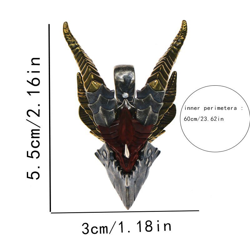 WorldNorse Retro Böser Drache Halskette