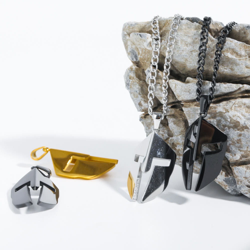 WorldNordische Spartanischer Krieger Helm Maske Halskette