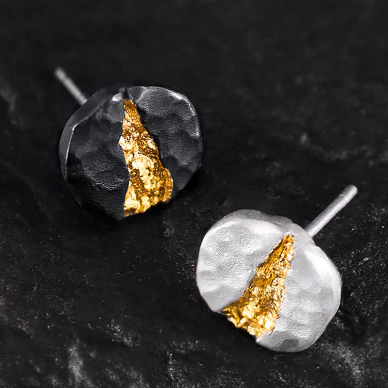 WorldNorse Handgefertigtes 999 Silber Mondlicht-Berg-Ohrringe - image 0