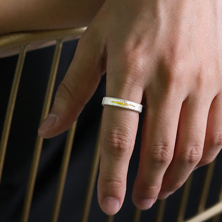 WorldNorse Starburst-Ring aus 999er Sterlingsilber