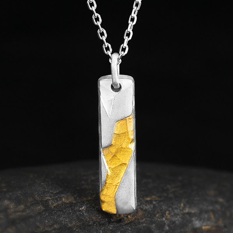 WorldNorse 999 Sterling Silber versteckte Gold Halskette