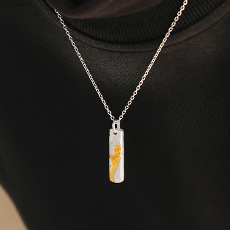 WorldNorse 999 Sterling Silber versteckte Gold Halskette