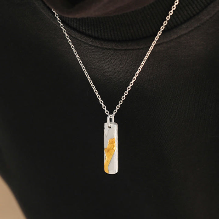 WorldNorse 999 Sterling Silber versteckte Gold Halskette