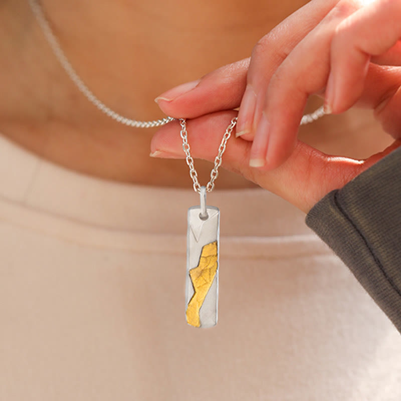 WorldNorse 999 Sterling Silber versteckte Gold Halskette
