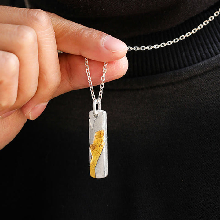 WorldNorse 999 Sterling Silber versteckte Gold Halskette