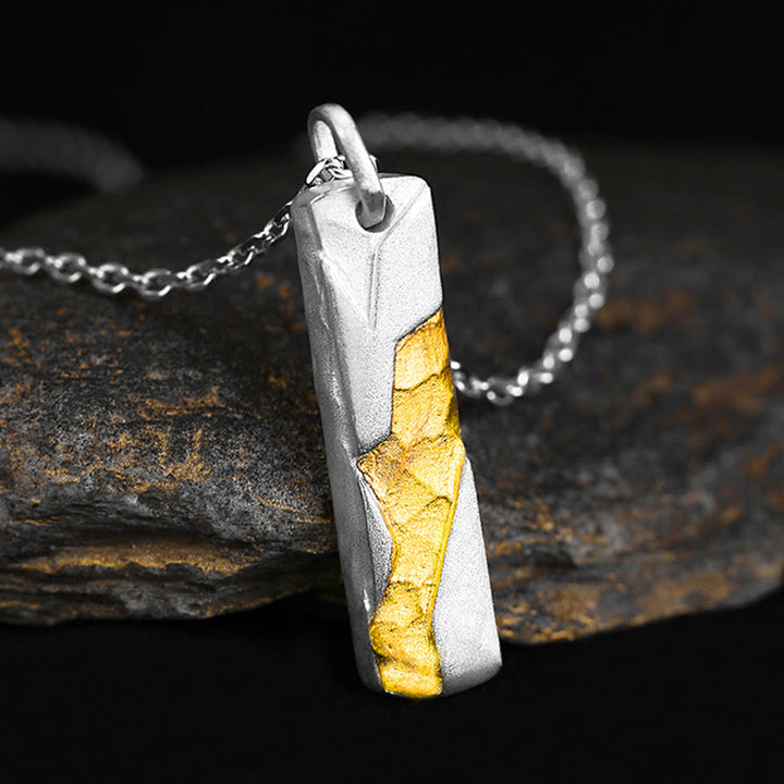 WorldNorse 999 Sterling Silber versteckte Gold Halskette