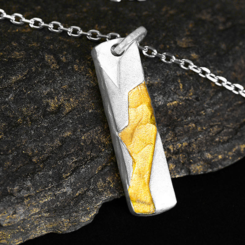 WorldNorse 999 Sterling Silber versteckte Gold Halskette