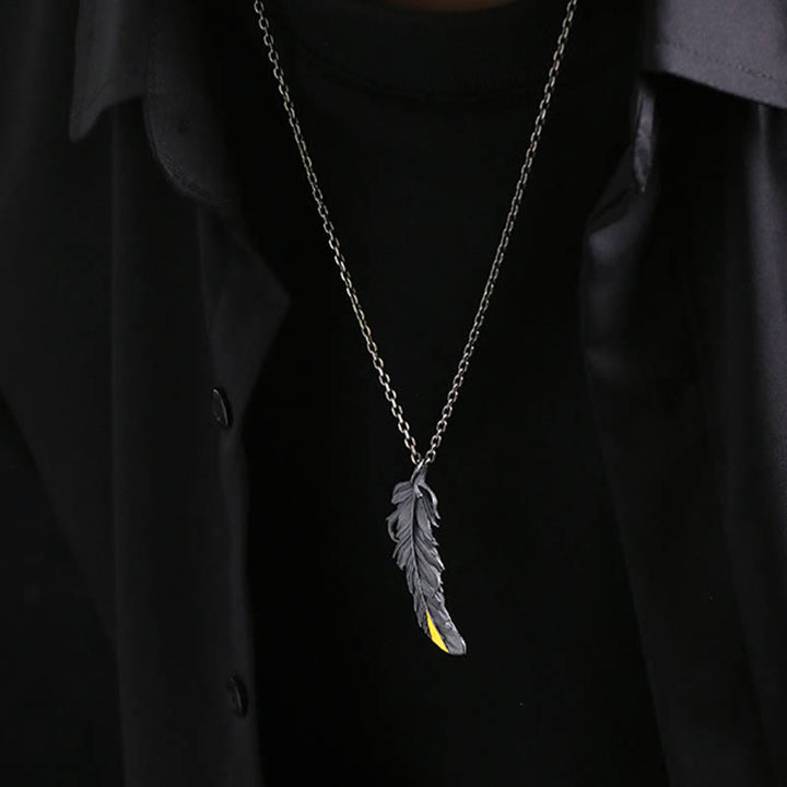 WorldNorse 999 Sterling Silber Feder Halskette