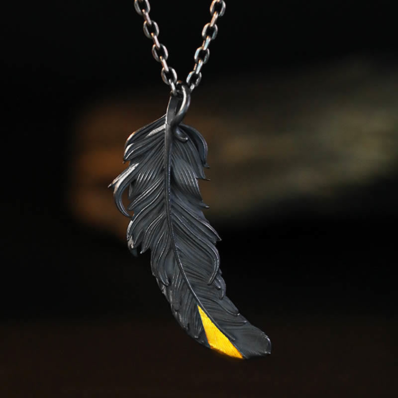 WorldNorse 999 Sterling Silber Feder Halskette