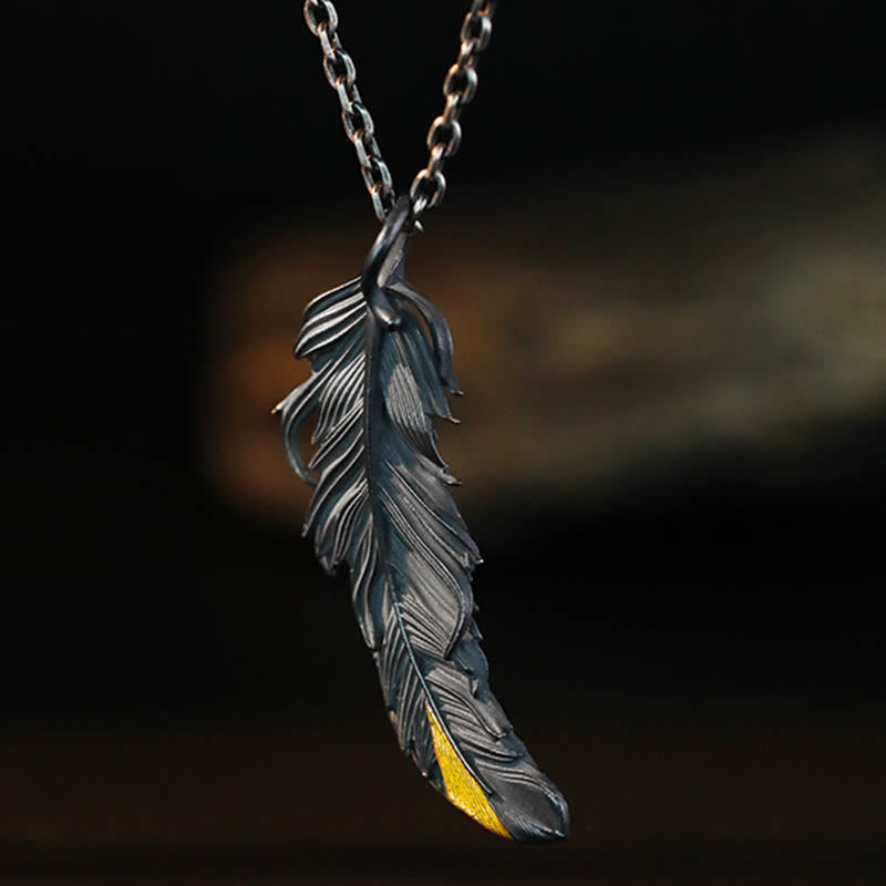 WorldNorse 999 Sterling Silber Feder Halskette