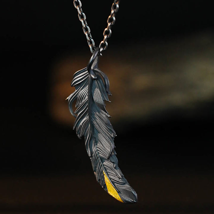WorldNorse 999 Sterling Silber Feder Halskette