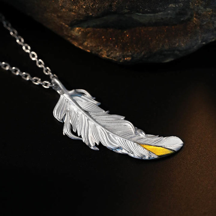 WorldNorse 999 Sterling Silber Feder Halskette
