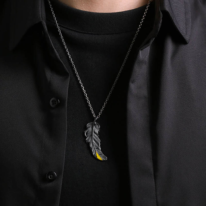 WorldNorse 999 Sterling Silber Feder Halskette