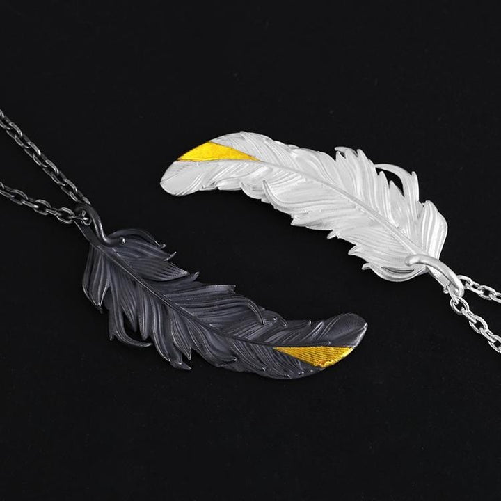 WorldNorse 999 Sterling Silber Feder Halskette