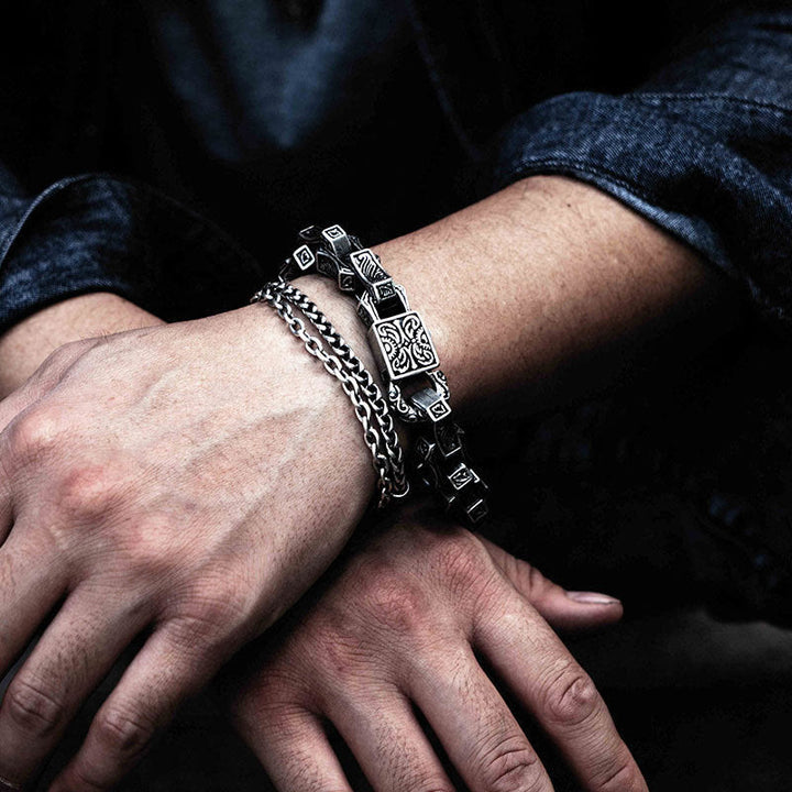 WorldNorse Nordisches Wikinger-Armband aus Stahl