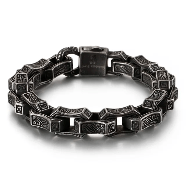 WorldNorse Nordisches Wikinger-Armband aus Stahl