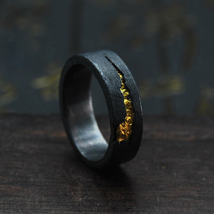 WorldNorse Flowing Fire Schwarzgoldring - Einstellbar - image 0