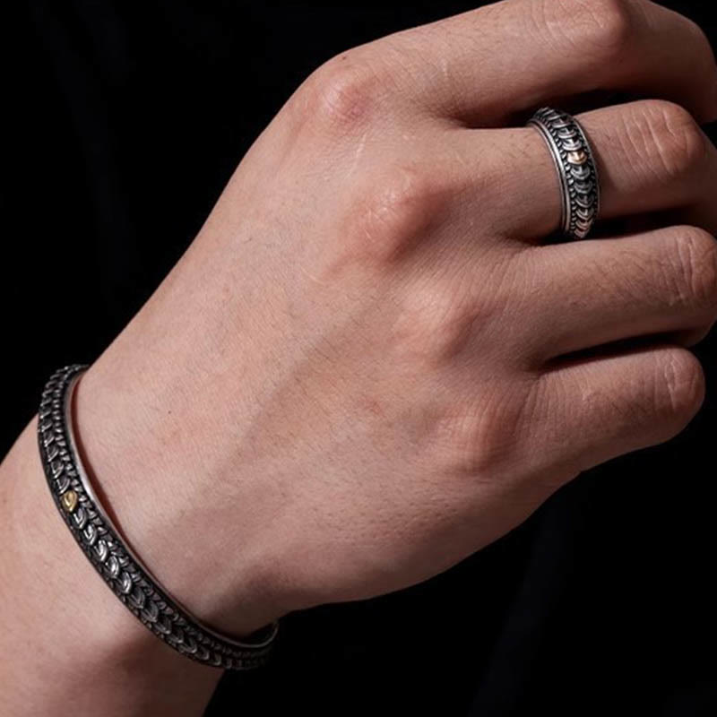 WorldNorse Vintage Drachenschuppen Armband / Ring
