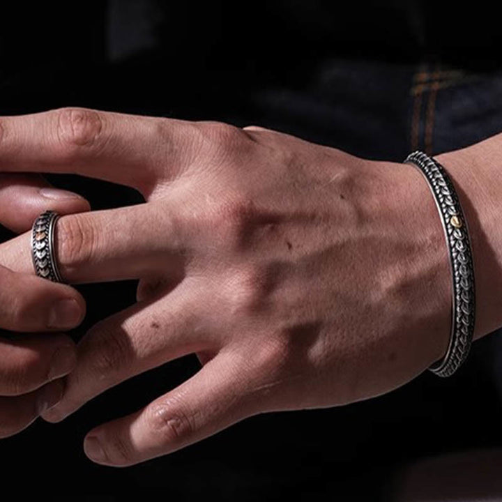 WorldNorse Vintage Drachenschuppen Armband / Ring