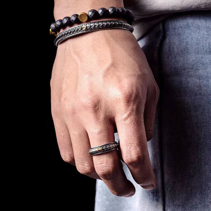 WorldNorse Vintage Drachenschuppen Armband / Ring