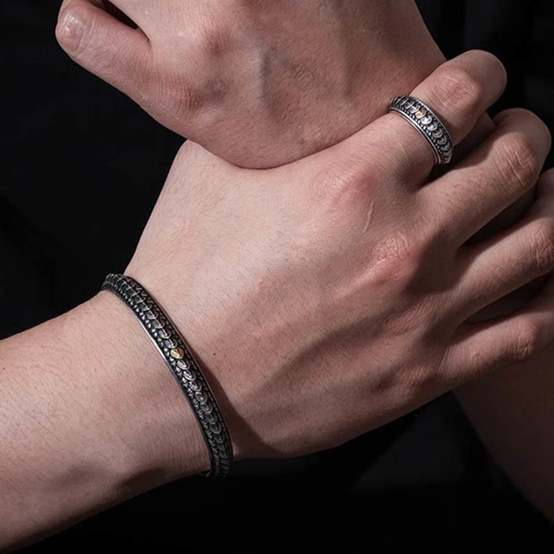 WorldNorse Vintage Drachenschuppen Armband / Ring