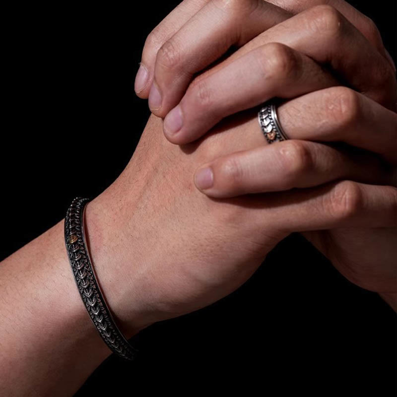 WorldNorse Vintage Drachenschuppen Armband / Ring