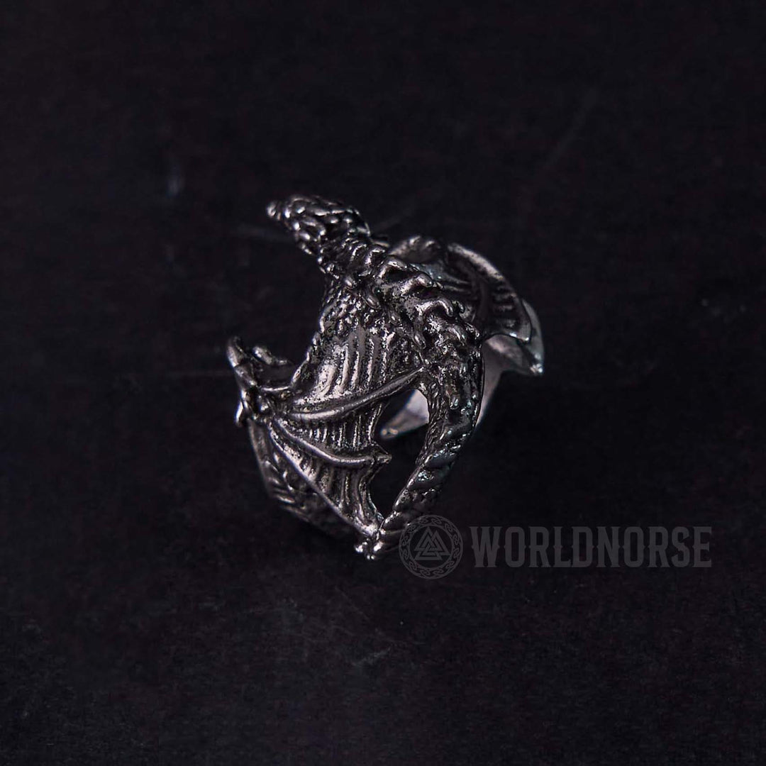 WorldNordischer Drache, offener gotischer Ring - image 4