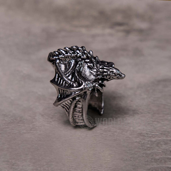 WorldNordischer Drache, offener gotischer Ring - image 9
