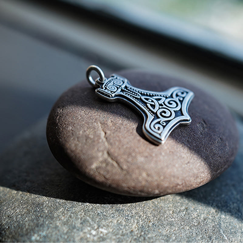 WorldNorse 99 Sterling Silber Mjölnir Halskette