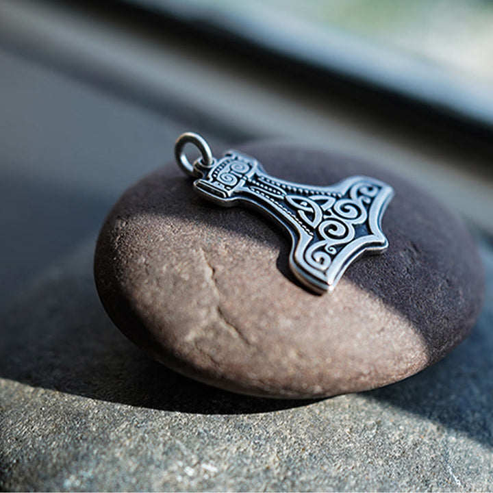 WorldNorse 99 Sterling Silber Mjölnir Halskette