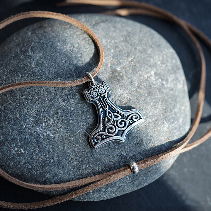 WorldNorse 99 Sterling Silber Mjölnir Halskette