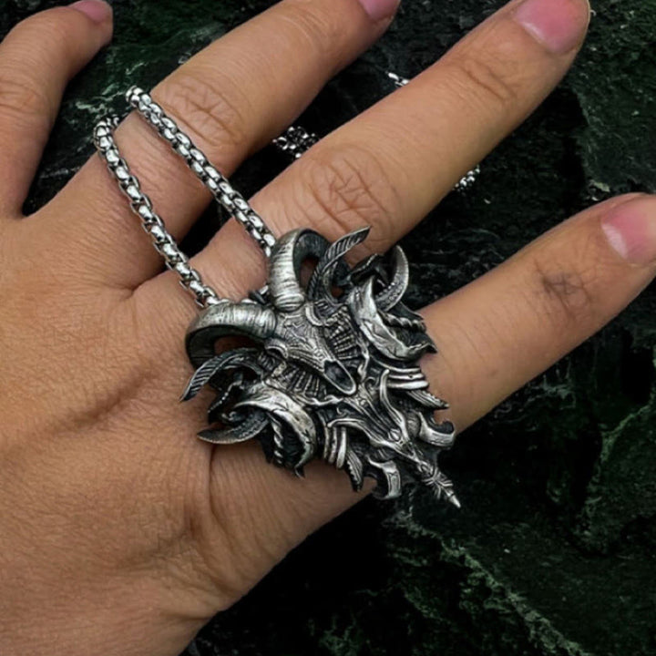 WorldNorse Halskette mit Schafskopf aus 925er Sterlingsilber