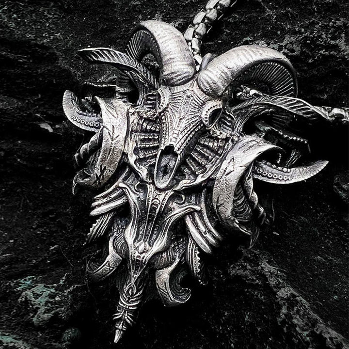 WorldNorse Halskette mit Schafskopf aus 925er Sterlingsilber