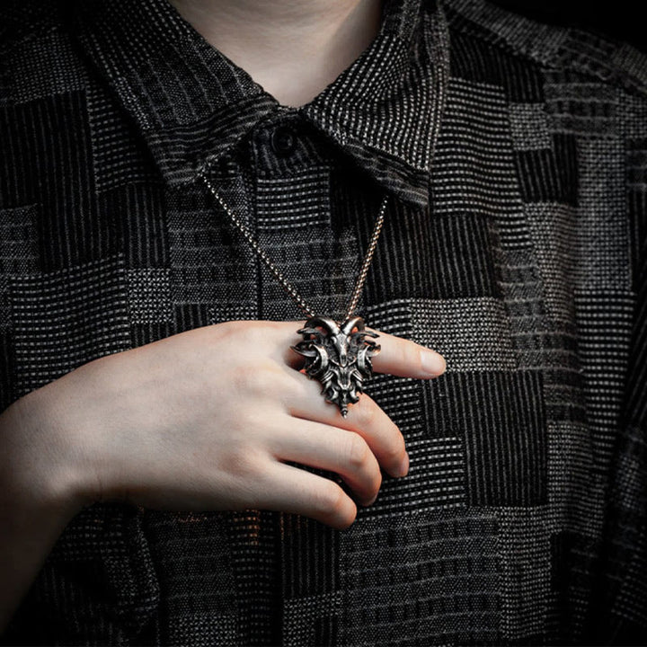 WorldNorse Halskette mit Schafskopf aus 925er Sterlingsilber
