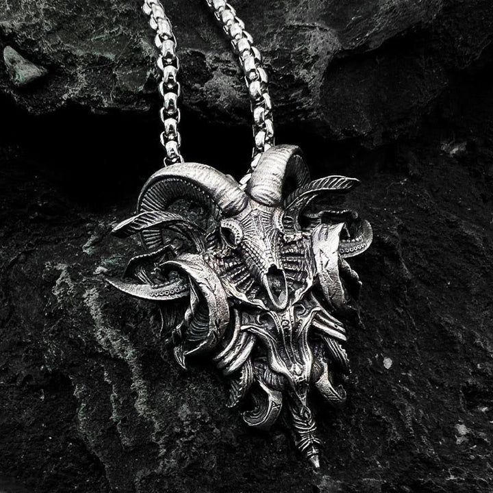 WorldNorse Halskette mit Schafskopf aus 925er Sterlingsilber