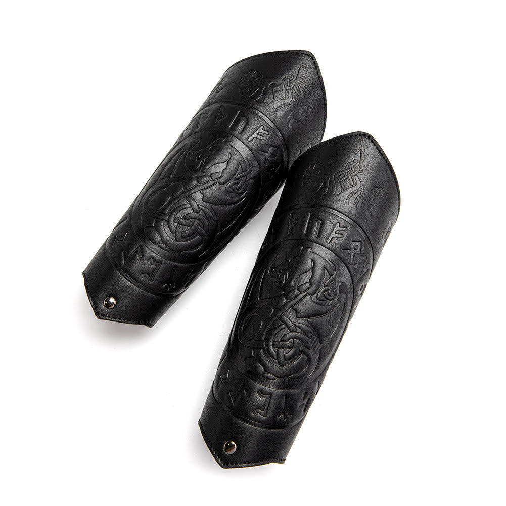WorldNorse Dragon mit Rune Eco Leder Armschienen