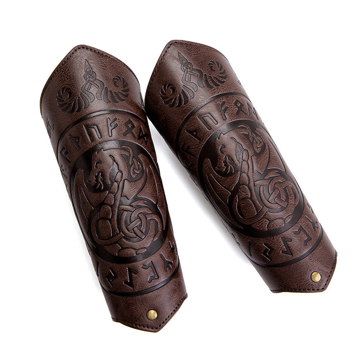 WorldNorse Dragon mit Rune Eco Leder Armschienen