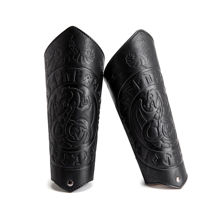 WorldNorse Dragon mit Rune Eco Leder Armschienen