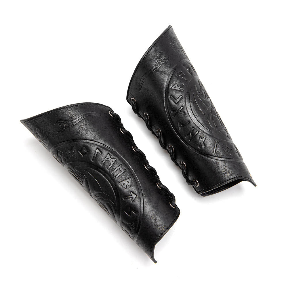 WorldNorse Dragon mit Rune Eco Leder Armschienen