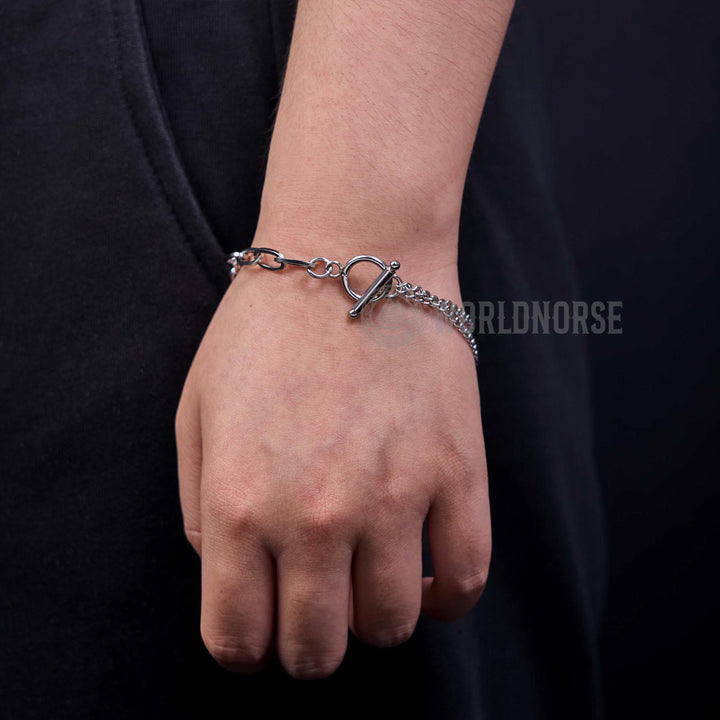 WorldNorse Armband mit zwei Ketten und einer Wortschnalle