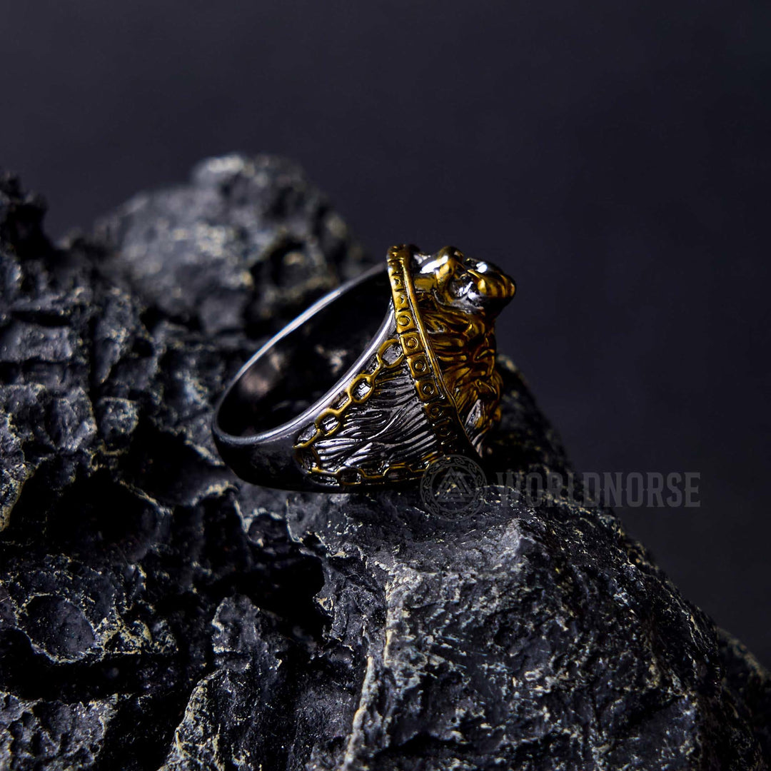 WorldNorse Gold Löwenkopf Dominant Ring