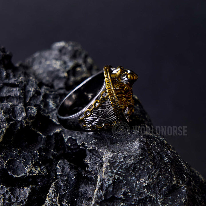 WorldNorse Gold Löwenkopf Dominant Ring