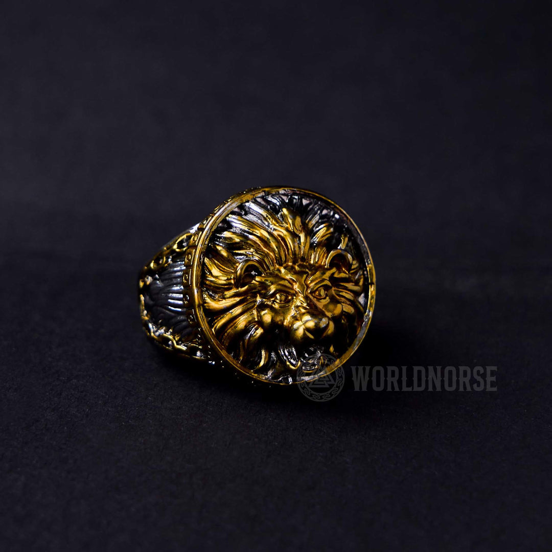 WorldNorse Gold Löwenkopf Dominant Ring