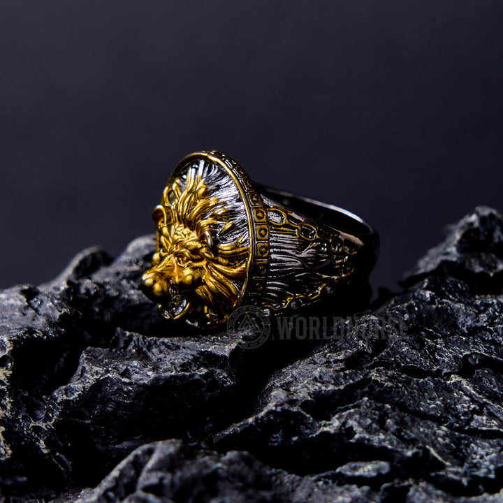 WorldNorse Gold Löwenkopf Dominant Ring