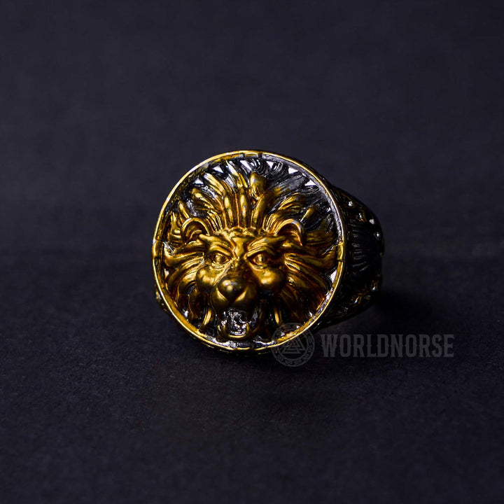 WorldNorse Gold Löwenkopf Dominant Ring