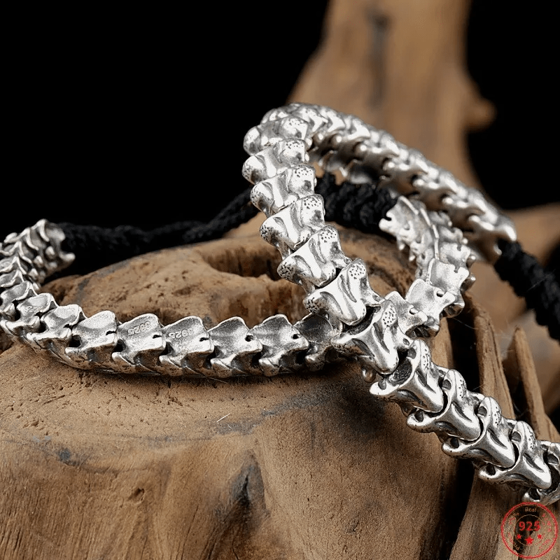 WorldNorse 925 Sterling Silber Wirbelsäule Schlangenknochen Armband