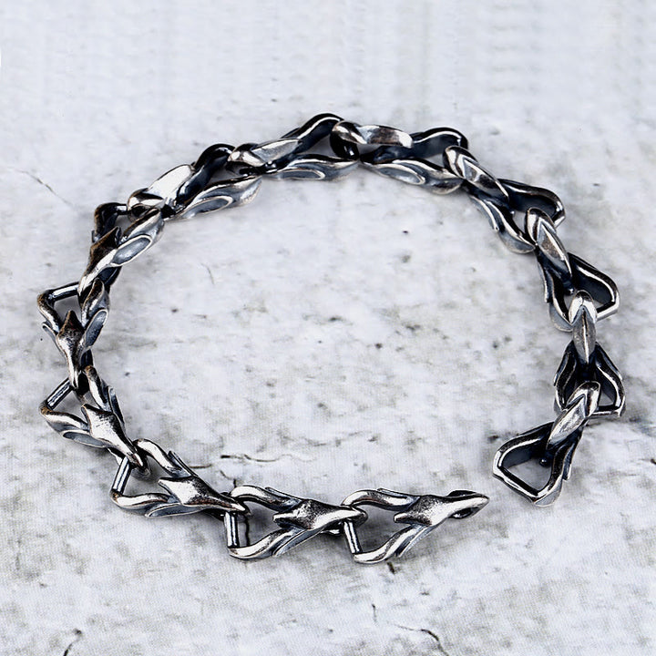 WorldNorse 925 Sterling Silber Wirbelsäule Armband