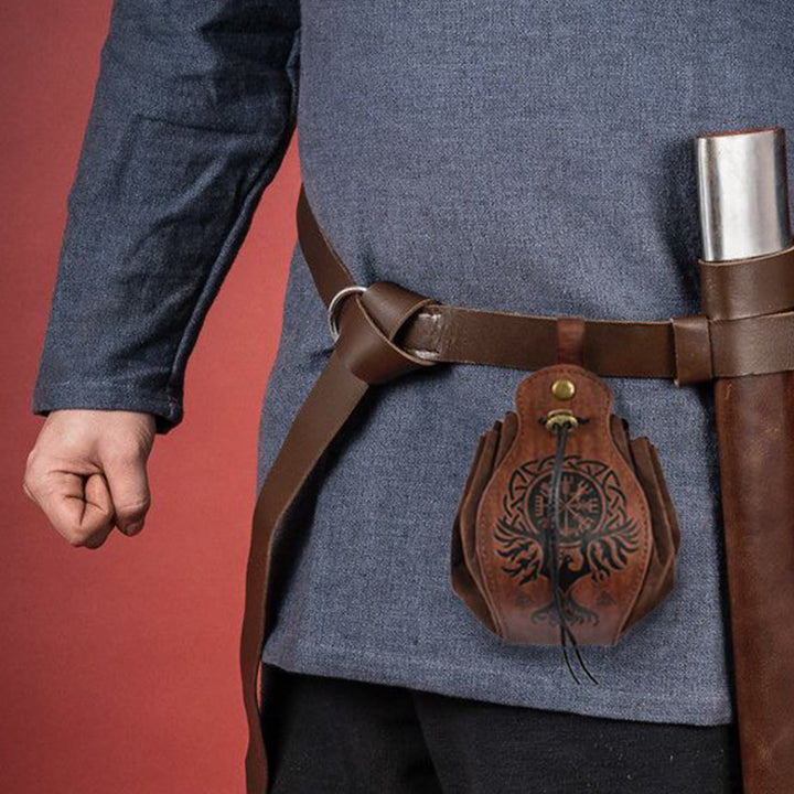 WorldNorse Gürteltasche aus Leder im Wikinger-Stil