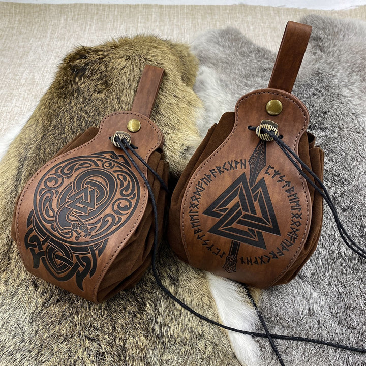 WorldNorse Gürteltasche aus Leder im Wikinger-Stil