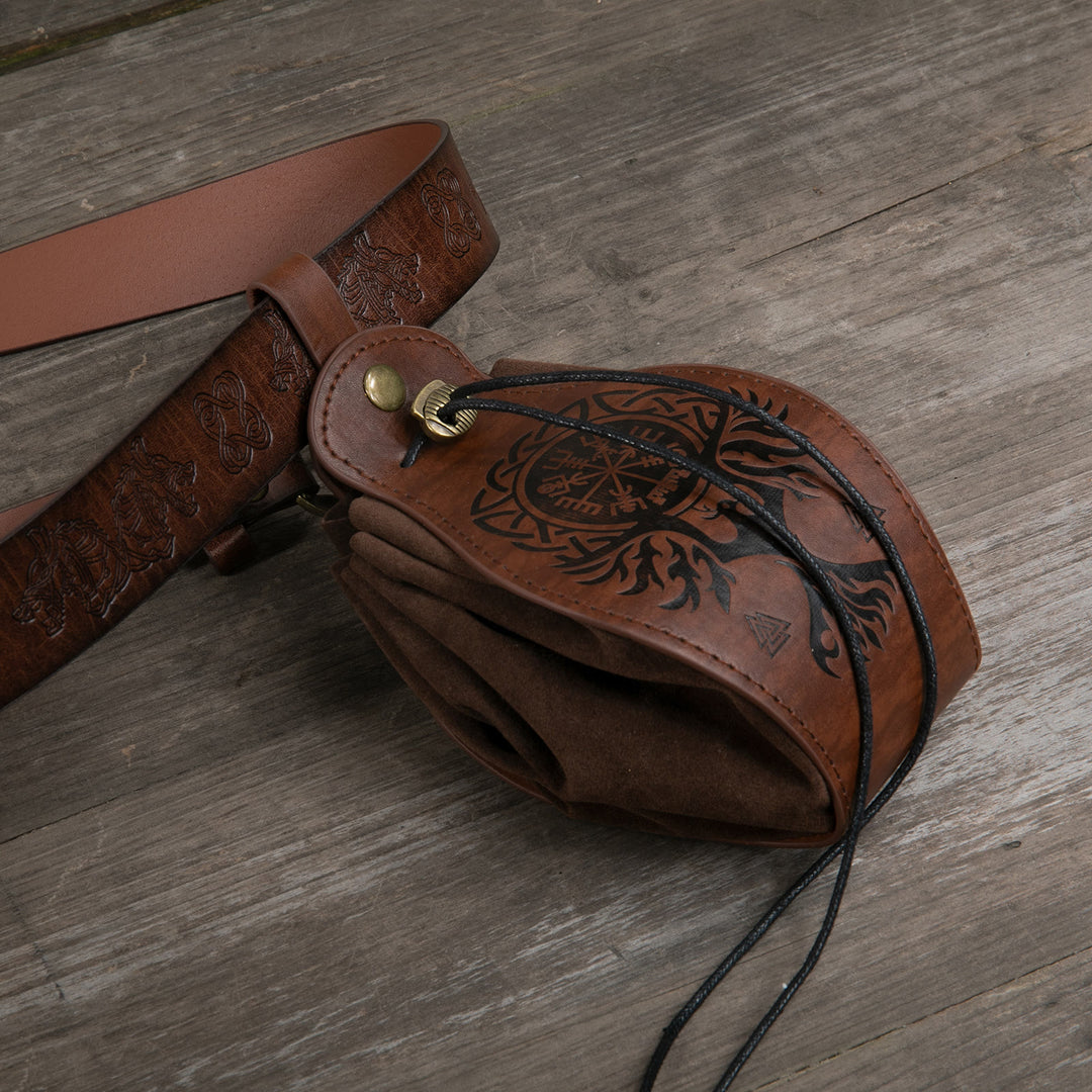 WorldNorse Gürteltasche aus Leder im Wikinger-Stil